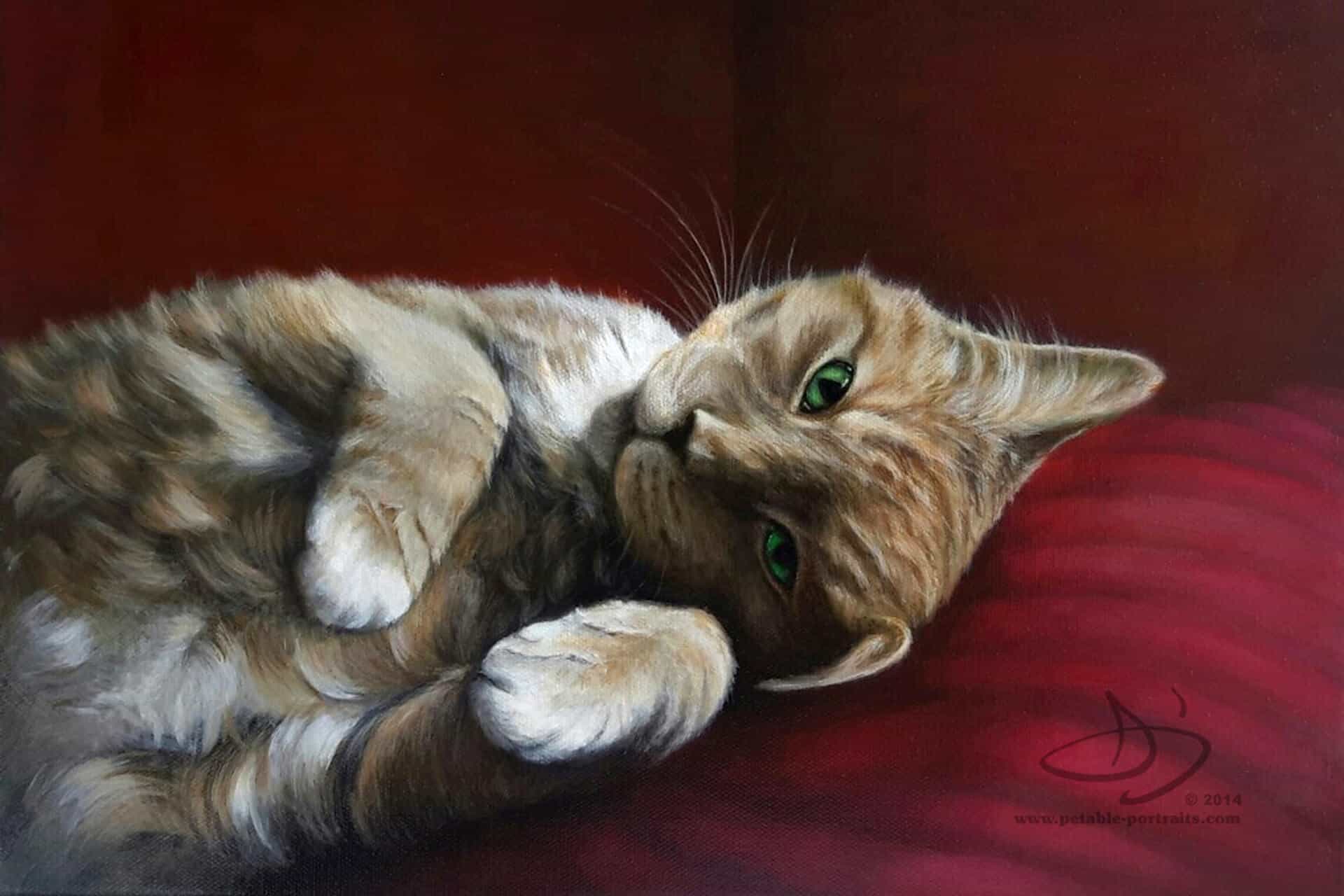 Pet Portrait Painting of a Cat