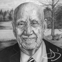 Pencil portrait of a beloved dad