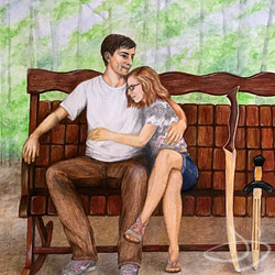 Colored Pencil portrait of a couple